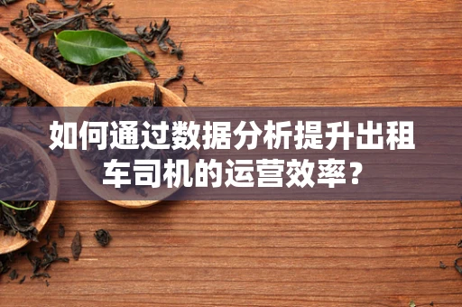 如何通过数据分析提升出租车司机的运营效率？