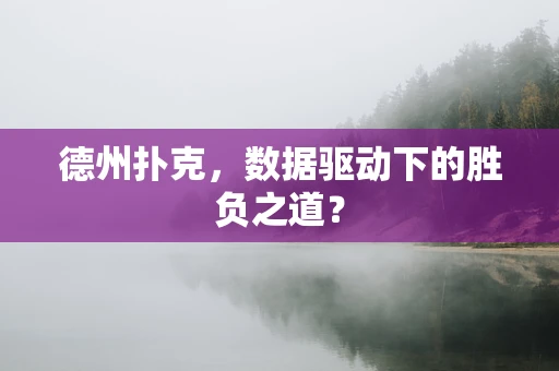 德州扑克，数据驱动下的胜负之道？