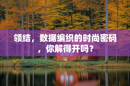 领结，数据编织的时尚密码，你解得开吗？