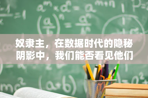 奴隶主，在数据时代的隐秘阴影中，我们能否看见他们的无形之手？
