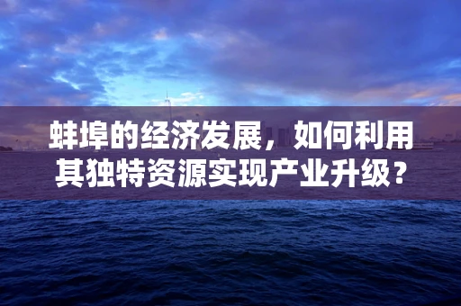 蚌埠的经济发展，如何利用其独特资源实现产业升级？