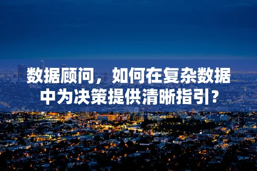 数据顾问，如何在复杂数据中为决策提供清晰指引？