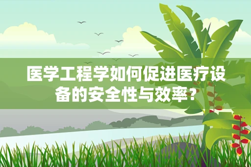 医学工程学如何促进医疗设备的安全性与效率？