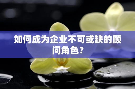 如何成为企业不可或缺的顾问角色？