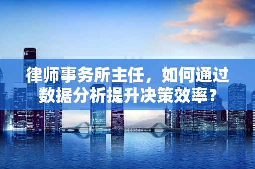 律师事务所主任，如何通过数据分析提升决策效率？