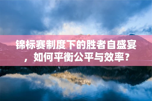 锦标赛制度下的胜者自盛宴，如何平衡公平与效率？
