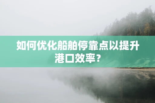 如何优化船舶停靠点以提升港口效率？