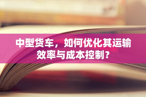 中型货车，如何优化其运输效率与成本控制？