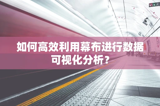 如何高效利用幕布进行数据可视化分析？