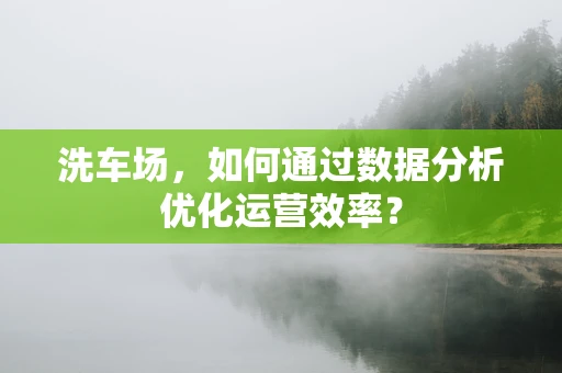 洗车场，如何通过数据分析优化运营效率？