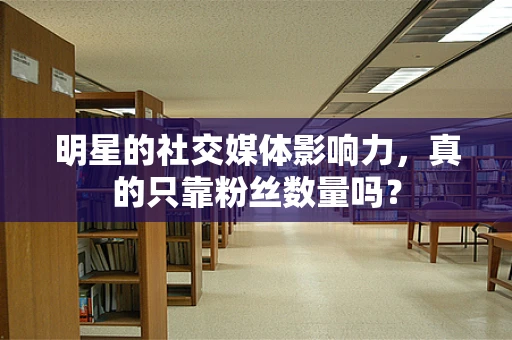 明星的社交媒体影响力，真的只靠粉丝数量吗？