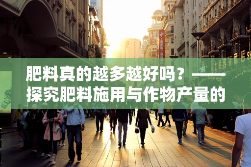 肥料真的越多越好吗？——探究肥料施用与作物产量的关系
