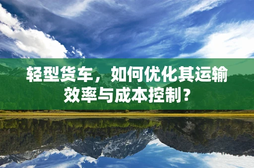 轻型货车，如何优化其运输效率与成本控制？