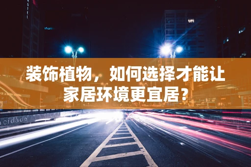 装饰植物，如何选择才能让家居环境更宜居？