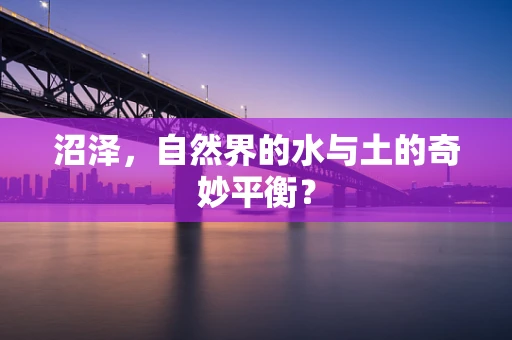 沼泽，自然界的水与土的奇妙平衡？