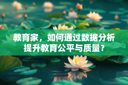 教育家，如何通过数据分析提升教育公平与质量？