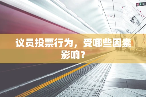 议员投票行为，受哪些因素影响？