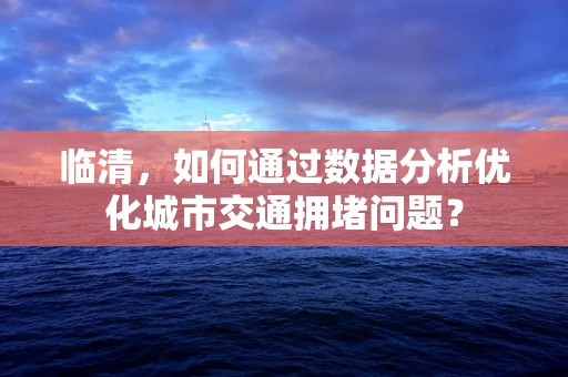 临清，如何通过数据分析优化城市交通拥堵问题？
