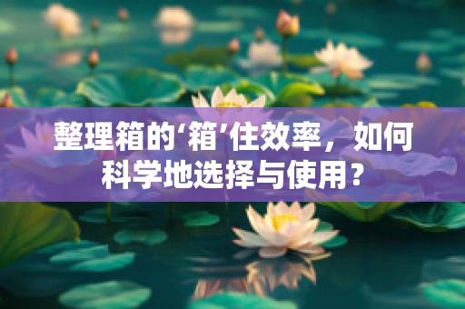整理箱的‘箱’住效率，如何科学地选择与使用？