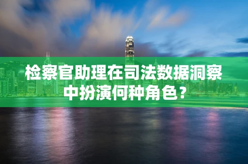 检察官助理在司法数据洞察中扮演何种角色？