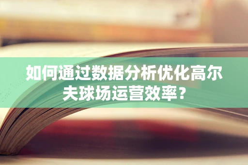 如何通过数据分析优化高尔夫球场运营效率？