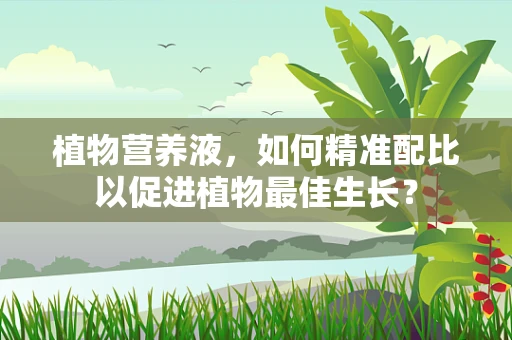 植物营养液，如何精准配比以促进植物最佳生长？