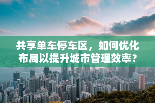 共享单车停车区，如何优化布局以提升城市管理效率？
