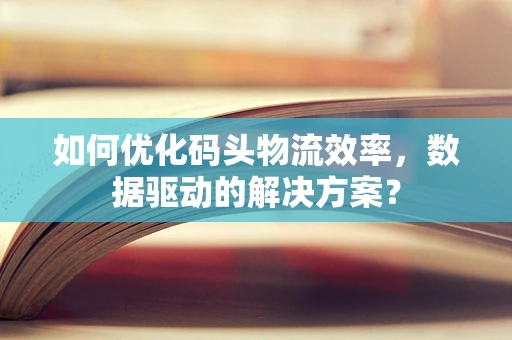 如何优化码头物流效率，数据驱动的解决方案？