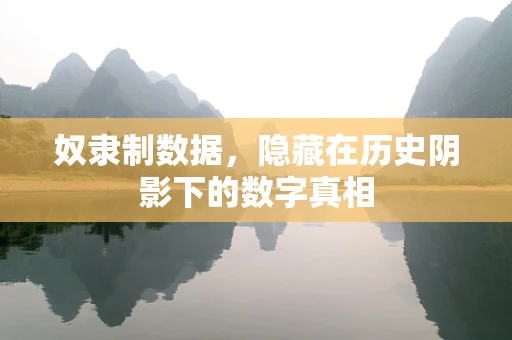 奴隶制数据，隐藏在历史阴影下的数字真相