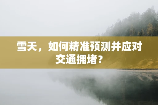 雪天，如何精准预测并应对交通拥堵？
