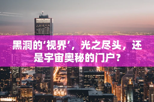 黑洞的‘视界’，光之尽头，还是宇宙奥秘的门户？