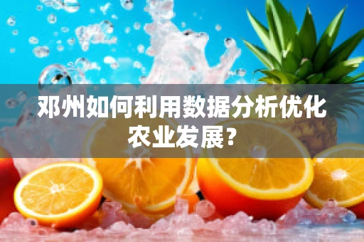 邓州如何利用数据分析优化农业发展？