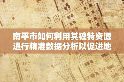 南平市如何利用其独特资源进行精准数据分析以促进地方经济发展？