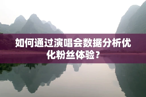 如何通过演唱会数据分析优化粉丝体验？