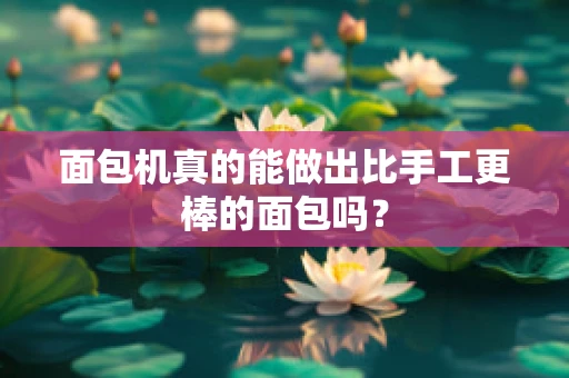 面包机真的能做出比手工更棒的面包吗？