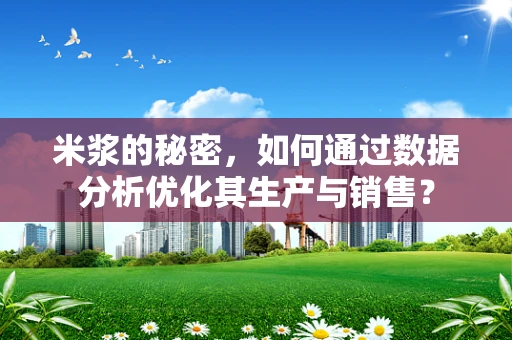 米浆的秘密，如何通过数据分析优化其生产与销售？