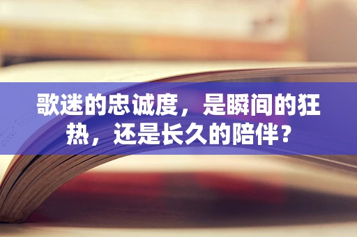 歌迷的忠诚度，是瞬间的狂热，还是长久的陪伴？