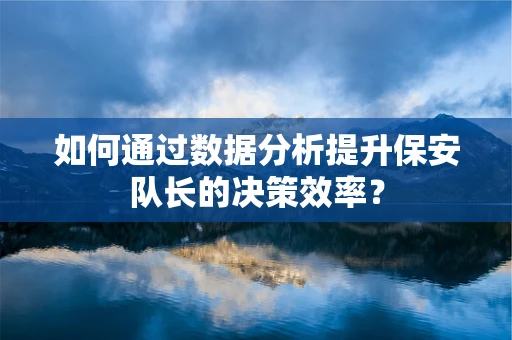 如何通过数据分析提升保安队长的决策效率？