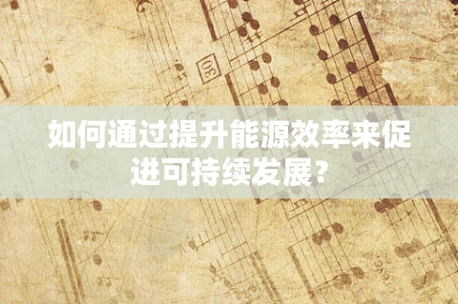 如何通过提升能源效率来促进可持续发展？