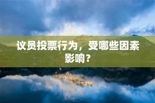 议员投票行为，受哪些因素影响？