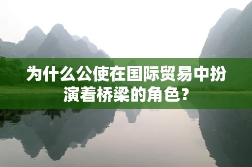 为什么公使在国际贸易中扮演着桥梁的角色？