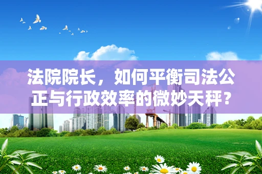 法院院长，如何平衡司法公正与行政效率的微妙天秤？