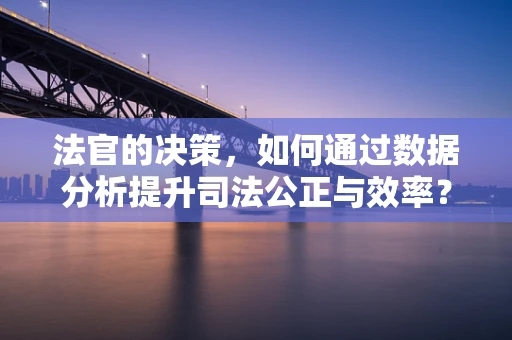 法官的决策，如何通过数据分析提升司法公正与效率？