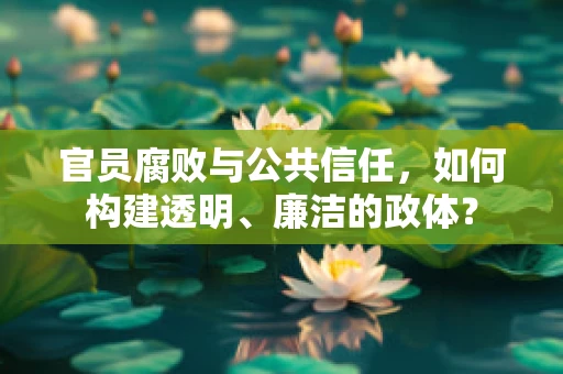 官员腐败与公共信任，如何构建透明、廉洁的政体？
