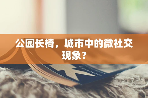 公园长椅，城市中的微社交现象？