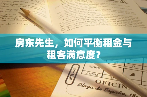 房东先生，如何平衡租金与租客满意度？
