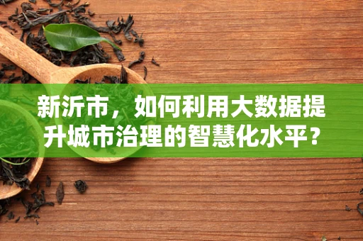 新沂市，如何利用大数据提升城市治理的智慧化水平？