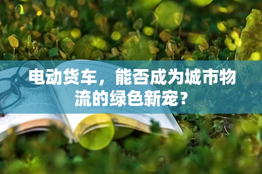 电动货车，能否成为城市物流的绿色新宠？