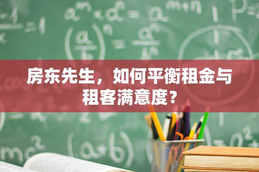 房东先生，如何平衡租金与租客满意度？