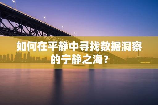 如何在平静中寻找数据洞察的宁静之海？